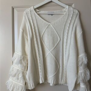 Elegant Cream V-Neck Sweater